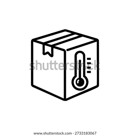 Temperature controlled package icon black and white vector symbol for logistics storage and cold chain warehouse shipping