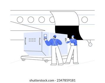 Temperature controlled shipping abstract concept vector illustration. Delivery service workers transport temperature controlled goods, export and import business, foreign trade abstract metaphor.