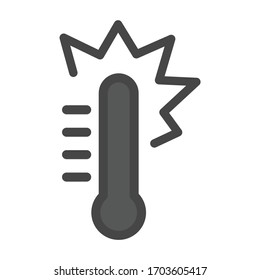 Temperature dark colored vector icon