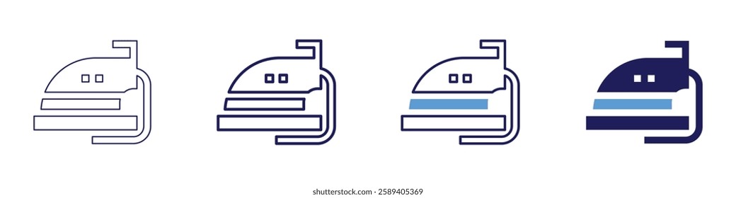 Temperature device icon in 4 different styles. Thin Line, Line, Bold Line, Duotone. Duotone style. Editable stroke.