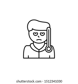 Temperature, disease. Vector icon. On white background