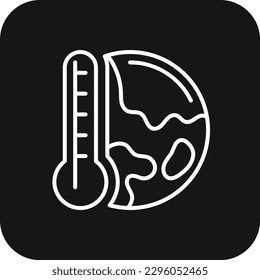 Temperature Eco friendly icon with black filled line style. thermometer, cold, hot, weather, meteorology, celsius, climate. Vector illustration