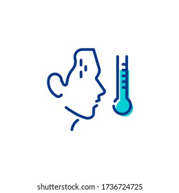 Temperature Fever Thermometer Measure Linear Line Color Icon Editable 