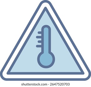 Icono de tono azul lleno de temperatura