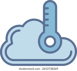 Temperature Filled Blue Tone Icon