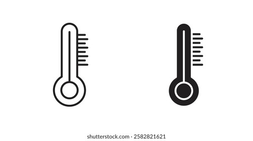 Temperature filled and outlined icons vectors on white background