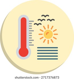 Ícone de Estilo de Círculo Plano de Temperatura