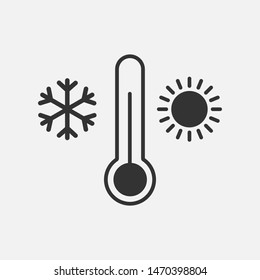 Temperature flat icon isolated on white background. Vector illustration. Eps 10.