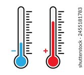 Temperature flat icon. Weather, hot and cold climate