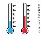 Temperature flat icon. Weather, hot and cold climate
