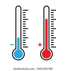 Icono de temperatura plana. Clima, calor y frío