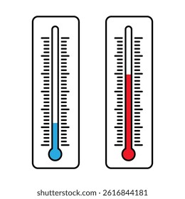 Temperature flat icon. Weather, hot and cold climate