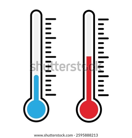 Temperature flat icon. Weather, hot and cold climate