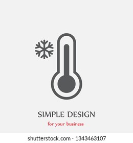 Temperature flat vector icon. Chill symbol concept isolated. Medicine thermometer. Weather,  cold climate in trendy style for web site, mobile app design.