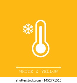 Temperature flat vector icon. Chill symbol concept isolated. Medicine thermometer. Weather, cold climate in trendy style for web site, mobile app design.