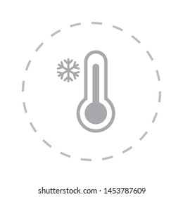 Temperature flat vector icon. Chill symbol concept isolated. Medicine thermometer. Weather, cold climate in trendy style for web site, mobile app design.