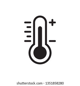 Temperature flat vector icon. Medicine thermometer. Weather, hot cold climate in trendy style for web site, mobile app design.