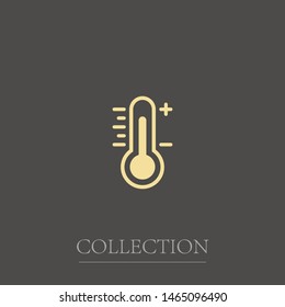 Temperature flat vector icon. Medicine thermometer. Weather, hot cold climate in trendy style for web site, mobile app design.