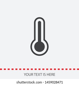 Temperature flat vector icon. Symbol is isolated. Medicine thermometer. Weather, hot cold climate in trendy style for web site, mobile app design.