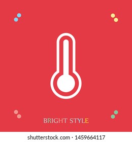 Temperature flat vector icon. Symbol is isolated. Medicine thermometer. Weather, hot cold climate in trendy style for web site, mobile app design.