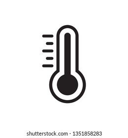 Temperature flat vector icon. . Weather, hot cold climate  for web site, mobile app design.Medicine thermometer.
