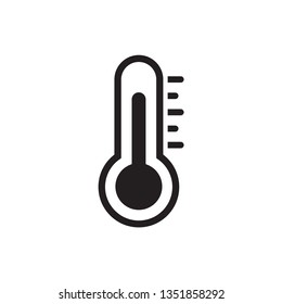 Temperature flat vector icon. . Weather, hot cold climate in trendy style for web site, mobile app design.Medicine thermometer.Temperature measurement.