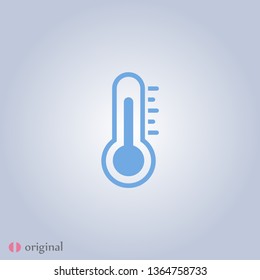 Temperature flat vector icon. . Weather, hot cold climate in trendy style for web site, mobile app design.Medicine thermometer.Temperature measurement.