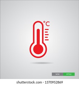 Temperature flat vector icon. . Weather, hot and cold climate  for web site, mobile app design.Medicine thermometer.