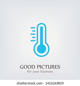 Temperature flat vector icon. . Weather, hot cold climate  for web site, mobile app design.Medicine thermometer.