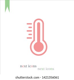 Temperature flat vector icon. . Weather, hot cold climate  for web site, mobile app design.Medicine thermometer.