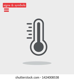 Temperature flat vector icon. . Weather, hot cold climate  for web site, mobile app design.Medicine thermometer.