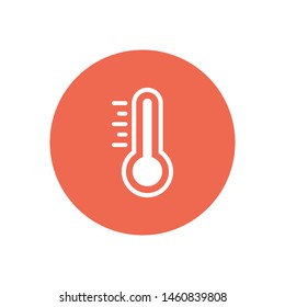 Temperature flat vector icon. . Weather, hot cold climate for web site, mobile app design.Medicine thermometer.