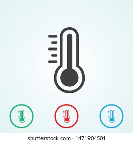 Temperature flat vector icon. . Weather, hot cold climate for web site, mobile app design.Medicine thermometer.