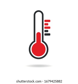 Temperature flat vector icon. . Weather, hot and cold climate for web site, mobile app design.Medicine thermometer. coronavirus cuarantine vector
