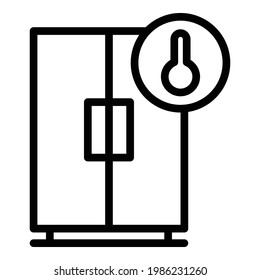 Temperature fridge icon. Outline Temperature fridge vector icon for web design isolated on white background