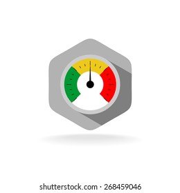 Temperature gauge flat vector illustration