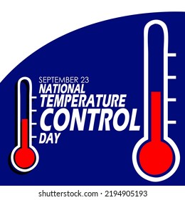 Temperature Gauge Icon With Bold Text On Dark Blue Background To Commemorate National Temperature Control Day On September 23