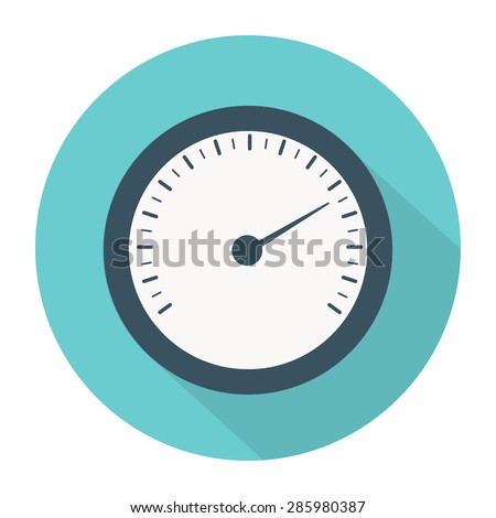 Temperature gauge icon flat style. Used in cooking grill with the equipment