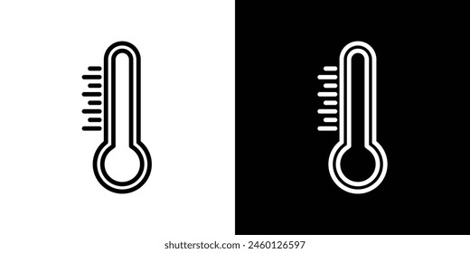 Juego de iconos del indicador de temperatura. Símbolos de los Vectores del termómetro alto y bajo. Indicadores de temperaturas extremas.