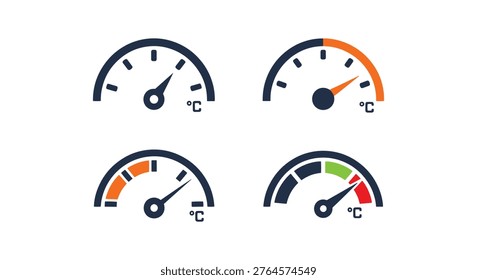 Temperature Gauge Line art modern simple shapes vector