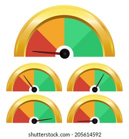 Temperature gauge. Rating meter vector. performance indicators