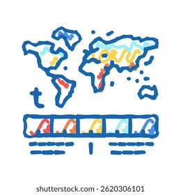 globo de temperatura ícone doodle esboço vetor. temperatura globo sinal. símbolo isolado ilustração