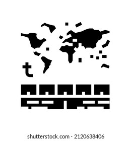temperature globe glyph icon vector. temperature globe sign. isolated contour symbol black illustration