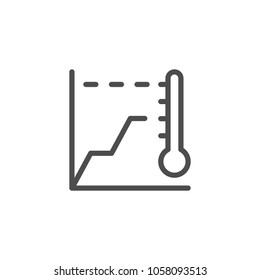Temperature graph line icon