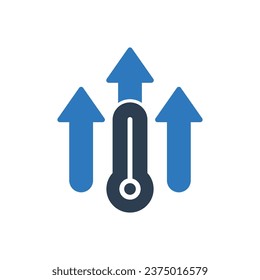 Temperature growing Icon Sign Symbol 