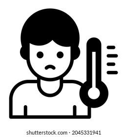 temperature, high fever black filled icon, healthcare and medical icon.