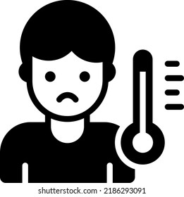 Temperature, High Fever Icon, Healthcare And Medical Icon.