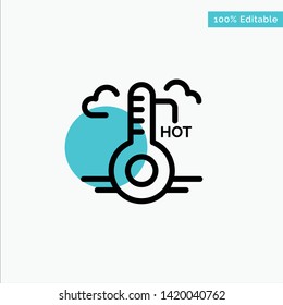 Temperature, Hot, Weather, Update turquoise highlight circle point Vector icon
