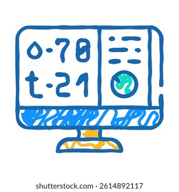 temperature and humidity control doodle icon sketch vector. temperature and humidity control sign. isolated symbol illustration