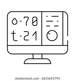 temperature and humidity control line icon vector. temperature and humidity control sign. isolated contour symbol black illustration